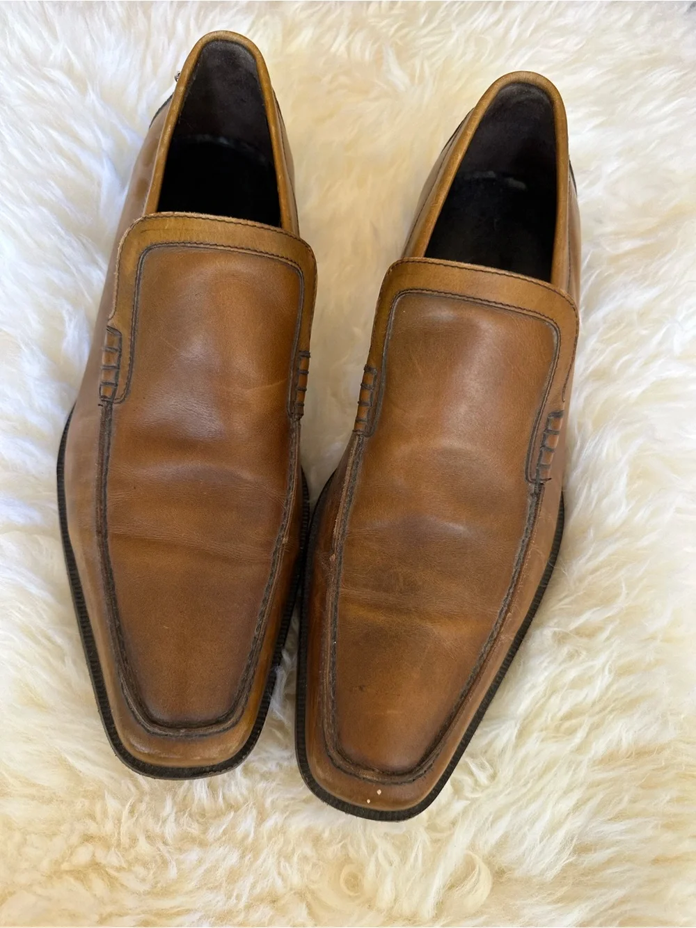 Donald J. Pliner Men's Cognac Leather Slip-On Loafers